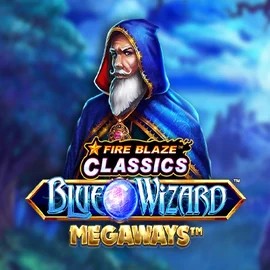 Logo of Fire Blaze Blue Wizard Megaways from Rarestone Gaming at Hypekasino Casino